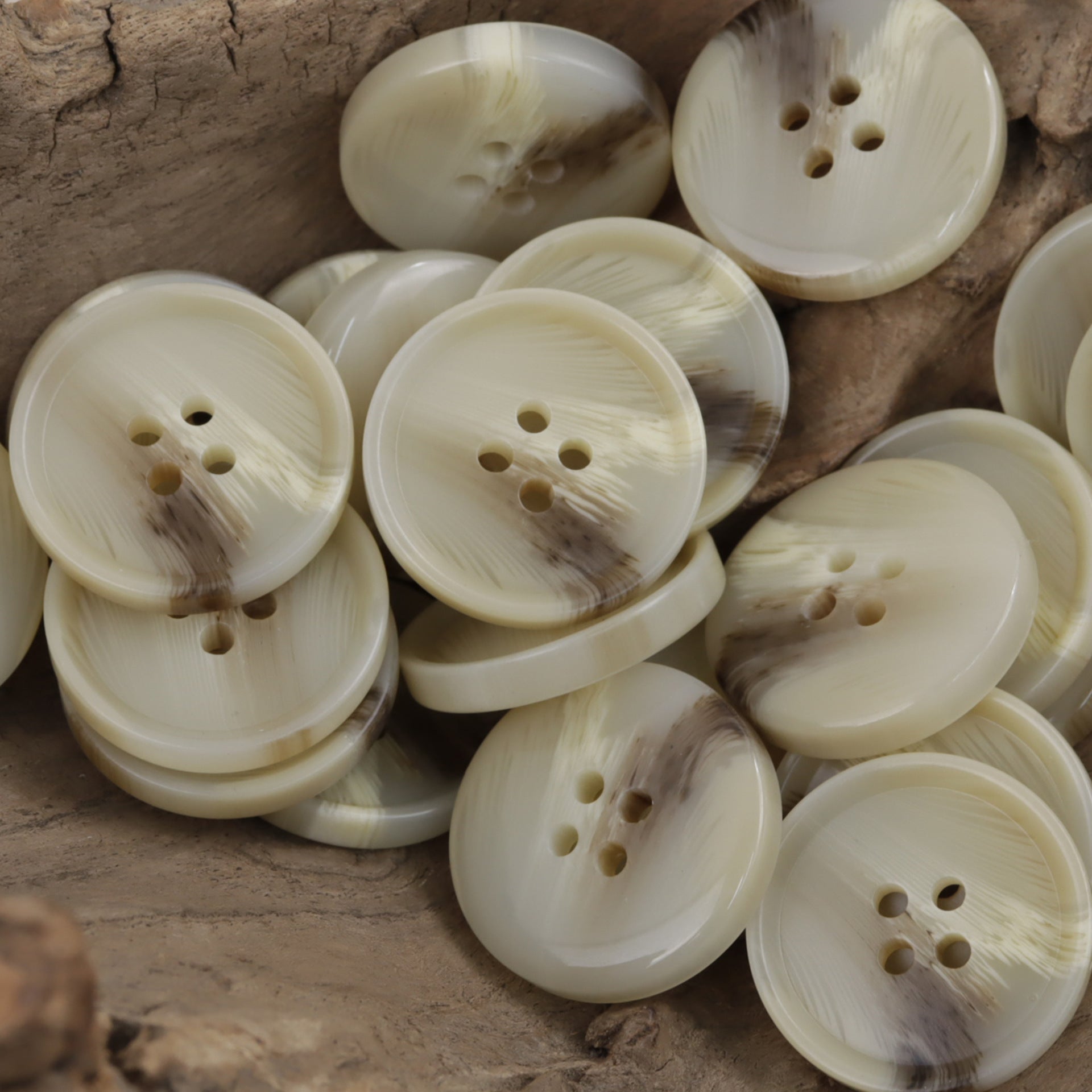 Round 4 Hole Light Khaki Resin Buttons,30pcs - Lots of Buttons