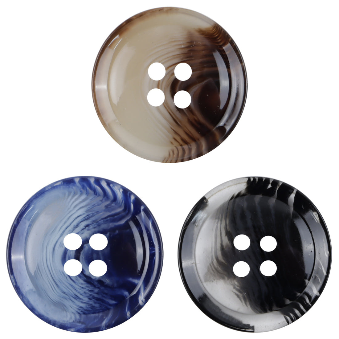 Ink Blue 4-Hole Resin Buttons for Casual Cargo Pants 30pcs - Lots of Buttons