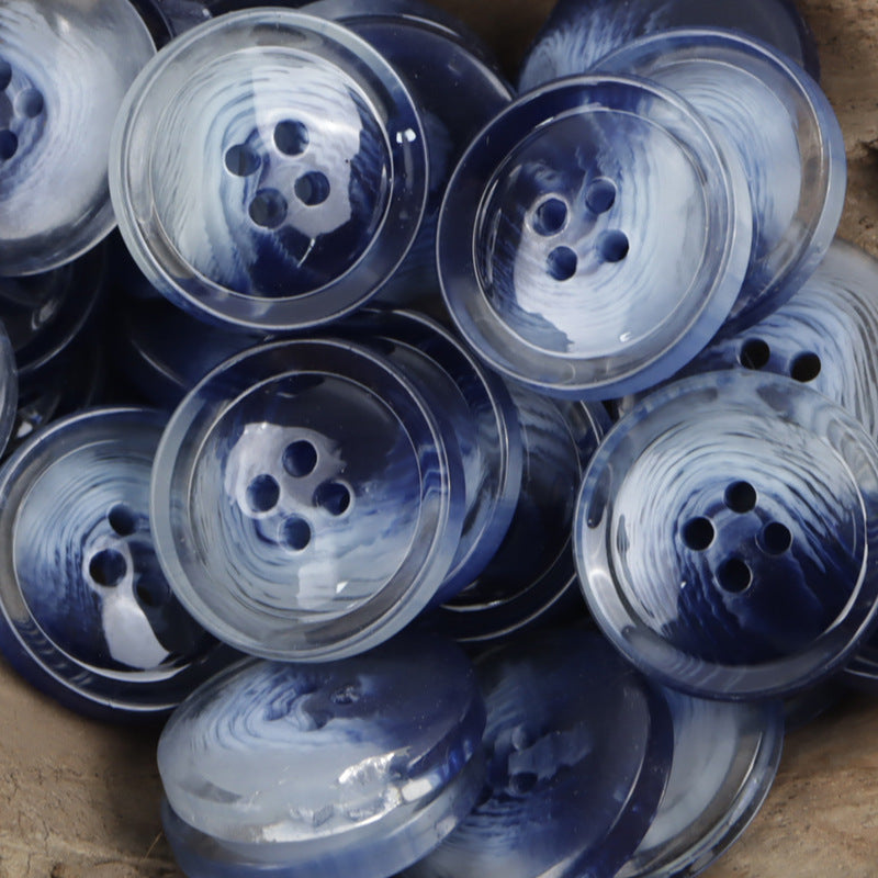 Ink Blue 4-Hole Resin Buttons for Casual Cargo Pants 30pcs - Lots of Buttons