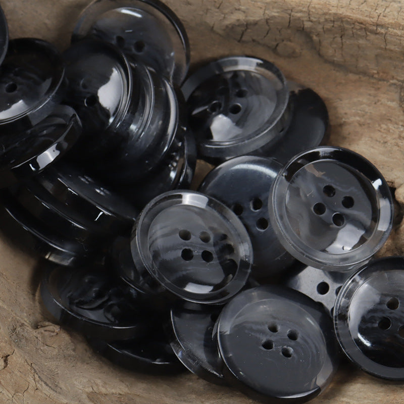 Ink Blue 4-Hole Resin Buttons for Casual Cargo Pants 30pcs - Lots of Buttons