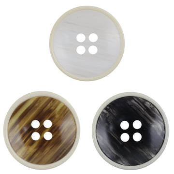 Ink Wash Black Gray Resin Buttons for Amber Skirts Casual Pants 30pcs - Lots of Buttons