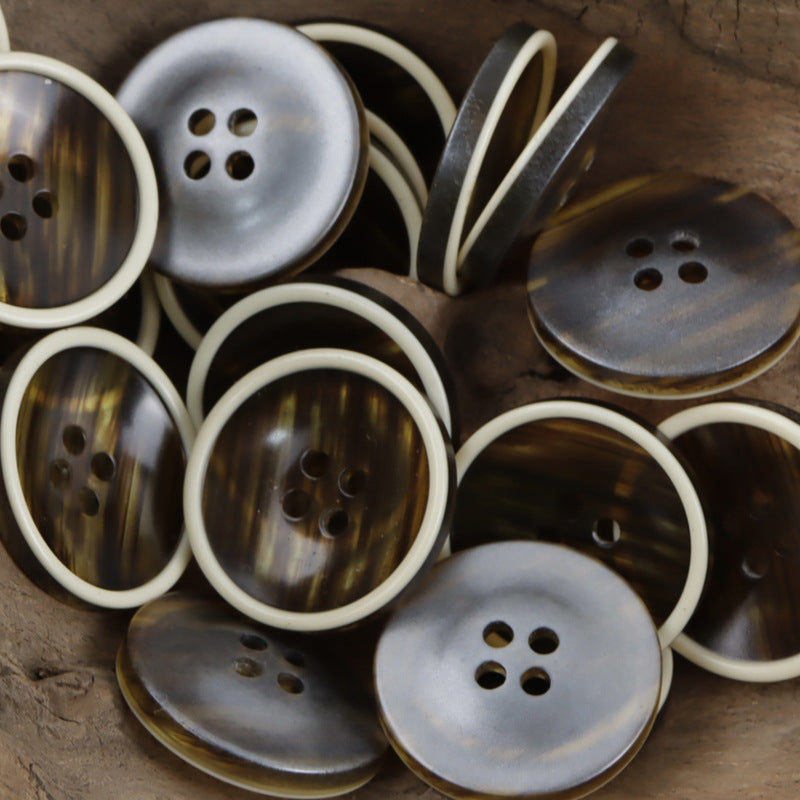 Ink Wash Black Gray Resin Buttons for Amber Skirts Casual Pants 30pcs - Lots of Buttons