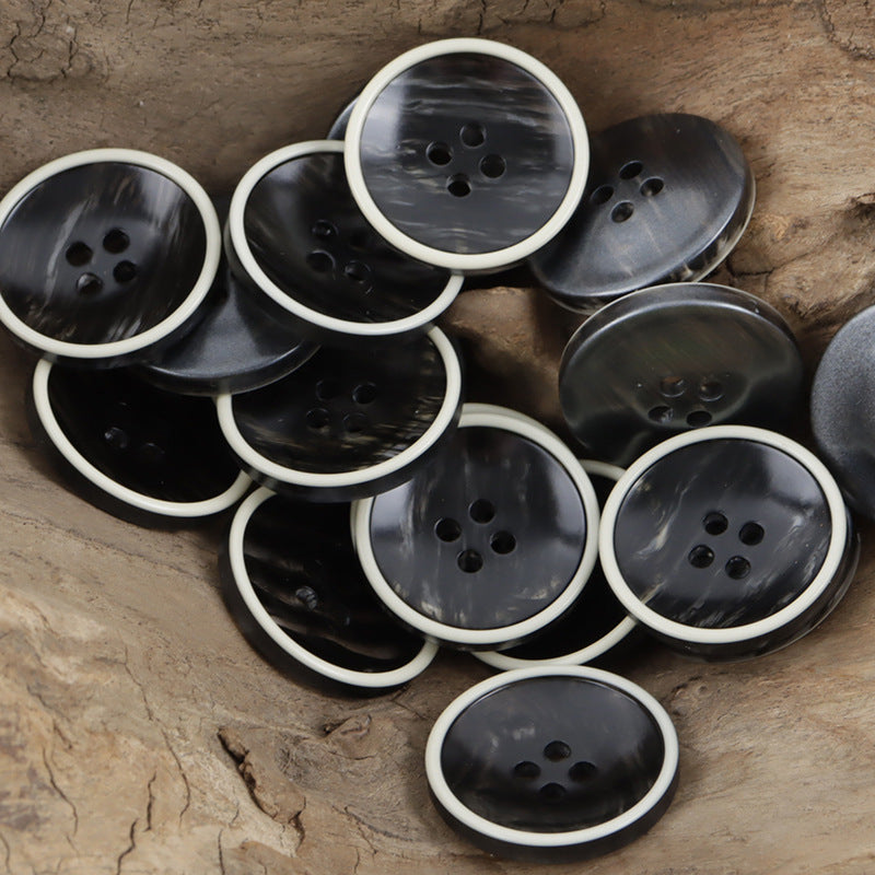 Ink Wash Black Gray Resin Buttons for Amber Skirts Casual Pants 30pcs - Lots of Buttons