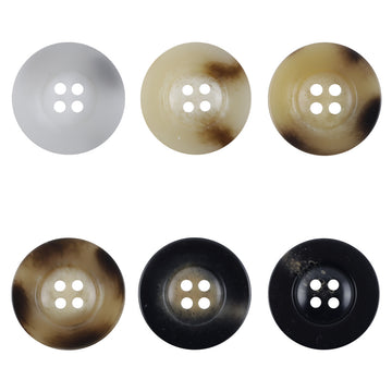 Classic Wide-Edged Resin Buttons Imitating Horn Pattern,50pcs - Lots of Buttons