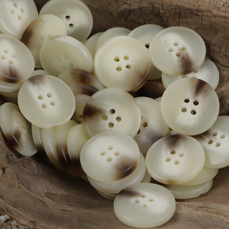 4-Hole Camel Resin Sewing Buttons for Sweaters Cardigans 30pcs - Lots of Buttons
