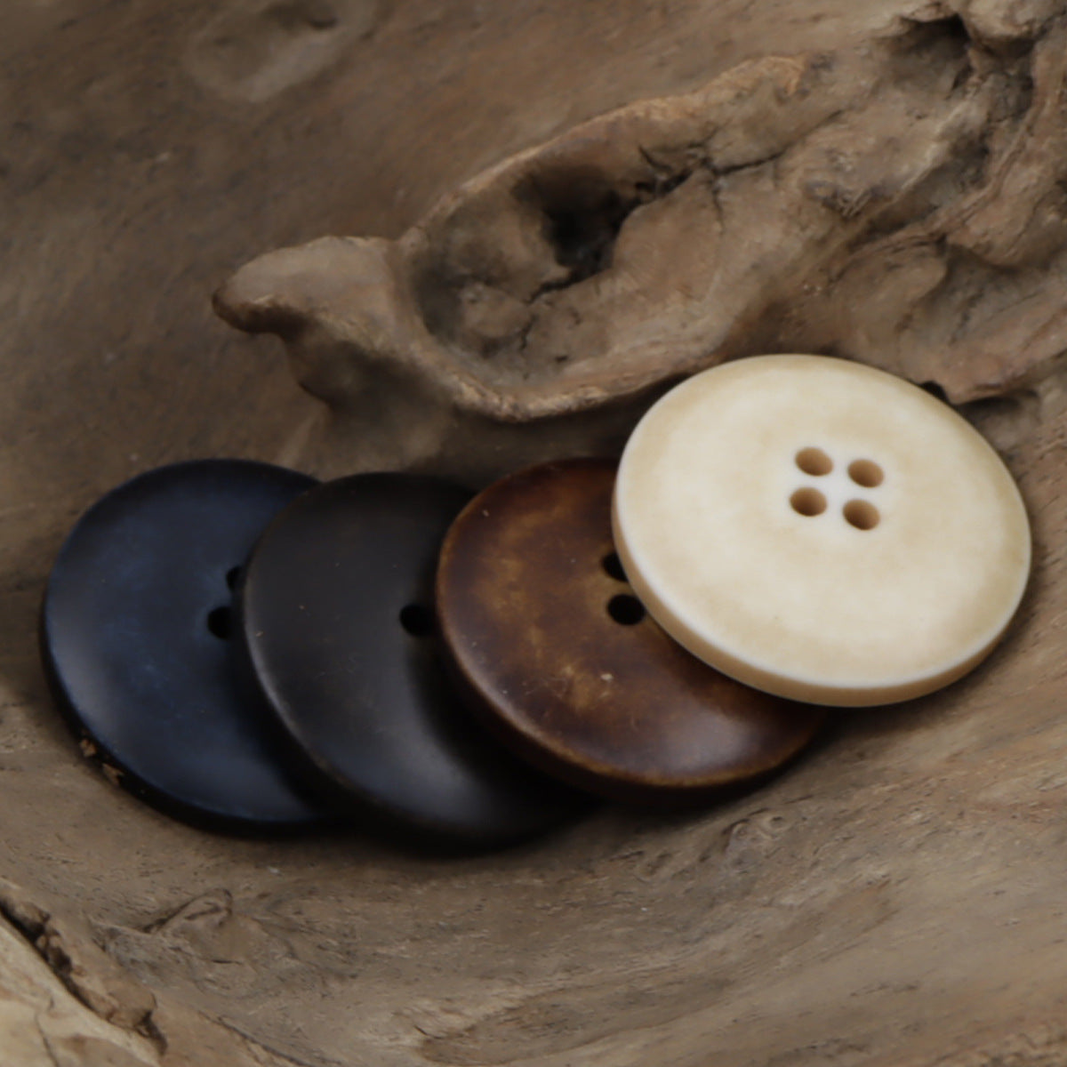 Round 4 Hole Distressed Washed Gradient Resin Buttons,20pcs 