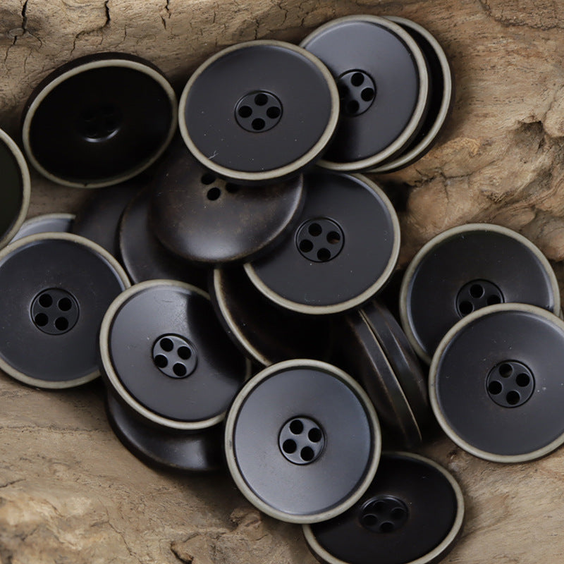 Round 4 Hole Distressed Washed Gradient Resin Buttons,20pcs 