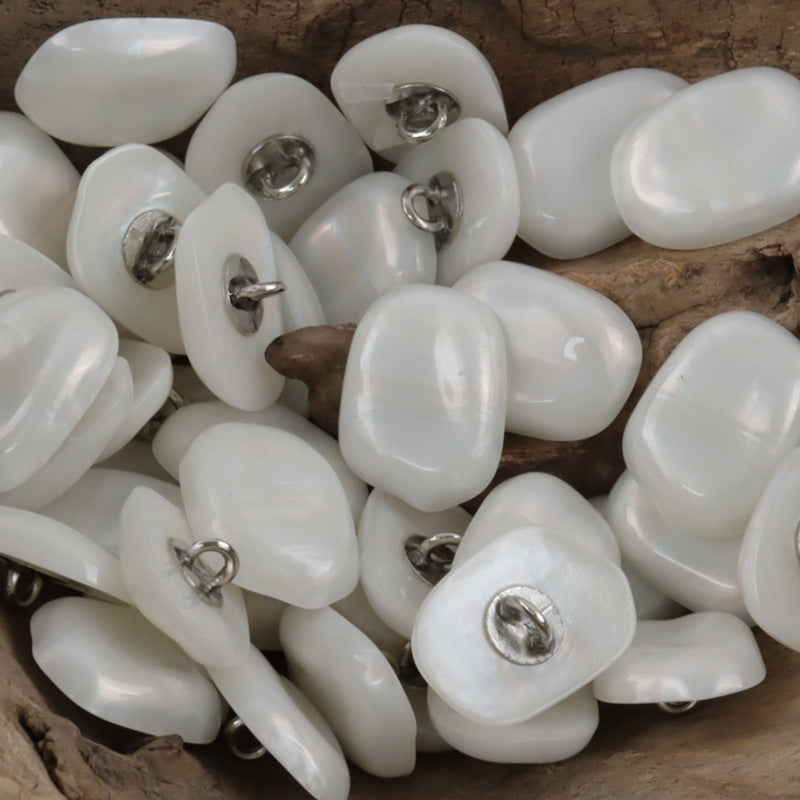 Stone-Shaped Resin Metal Decorative Shank Buttons,10pcs - Lots of Buttons