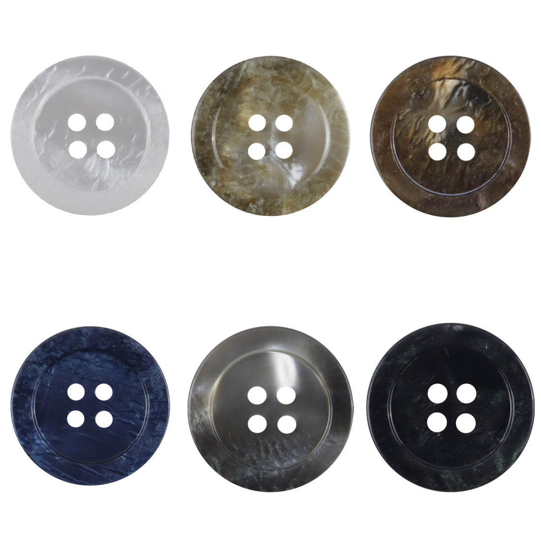 Oceanic Ripple 4-Hole Resin Buttons Circular with Wave Pattern,30pcs - Lots of Buttons
