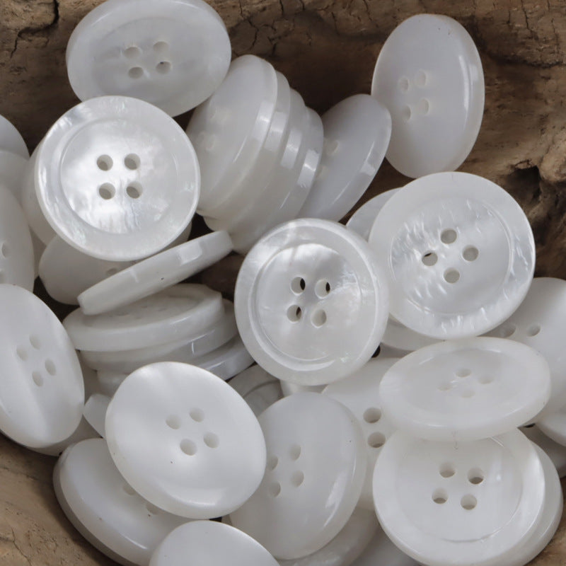 Oceanic Ripple 4-Hole Resin Buttons Circular with Wave Pattern,30pcs 
