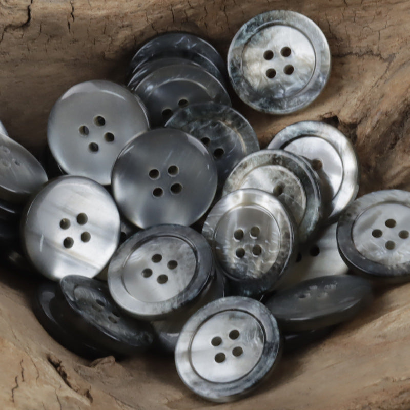 Oceanic Ripple 4-Hole Resin Buttons Circular with Wave Pattern,30pcs 