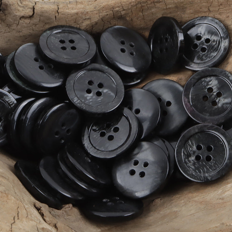 Oceanic Ripple 4-Hole Resin Buttons Circular with Wave Pattern,30pcs 