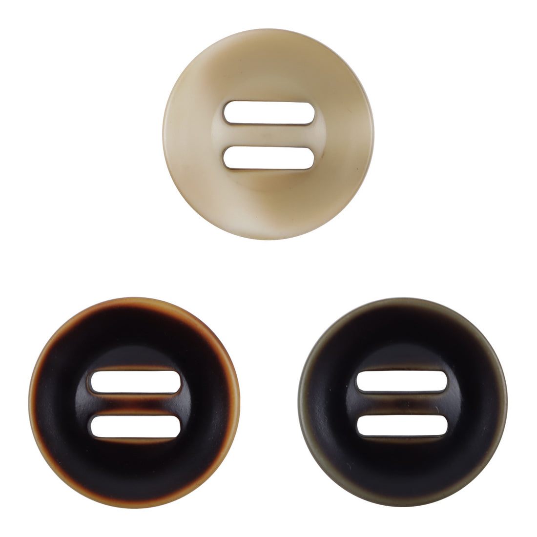 Long Eyed Three Step Down Jacket Resin Slider Button 10pcs - Lots of Buttons