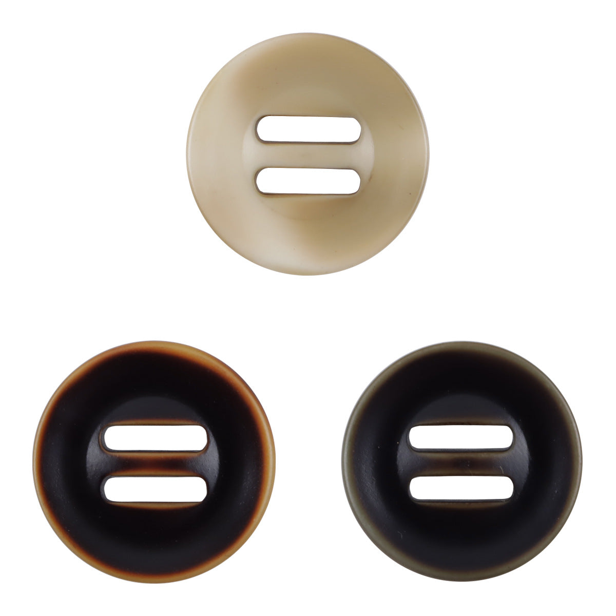 Long Eyed Three Step Down Jacket Resin Slider Button 10pcs - Lots of Buttons