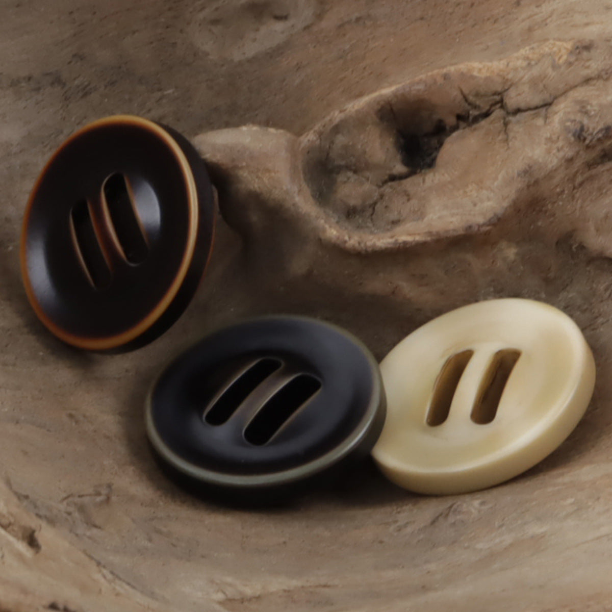 Long Eyed Three Step Down Jacket Resin Slider Button 10pcs - Lots of Buttons