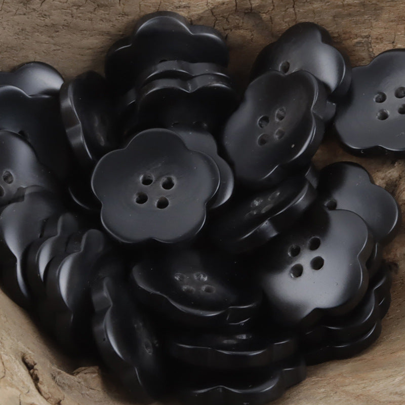 Cute Flower Amber Resin Buttons 20pcs - Lots of Buttons