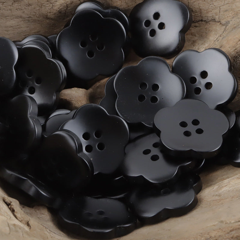 Cute Flower Amber Resin Buttons 20pcs - Lots of Buttons