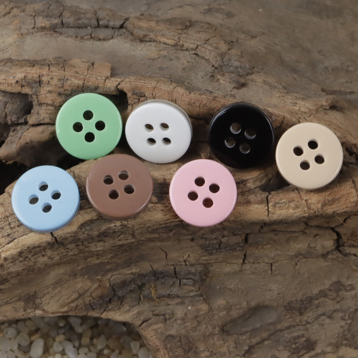 Round 11.5mm Candy-Colored Imitation Shell Resin Buttons 70pcs - Lots of Buttons