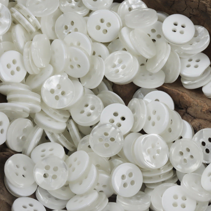 Round 11.5mm Candy-Colored Imitation Shell Resin Buttons 70pcs - Lots of Buttons