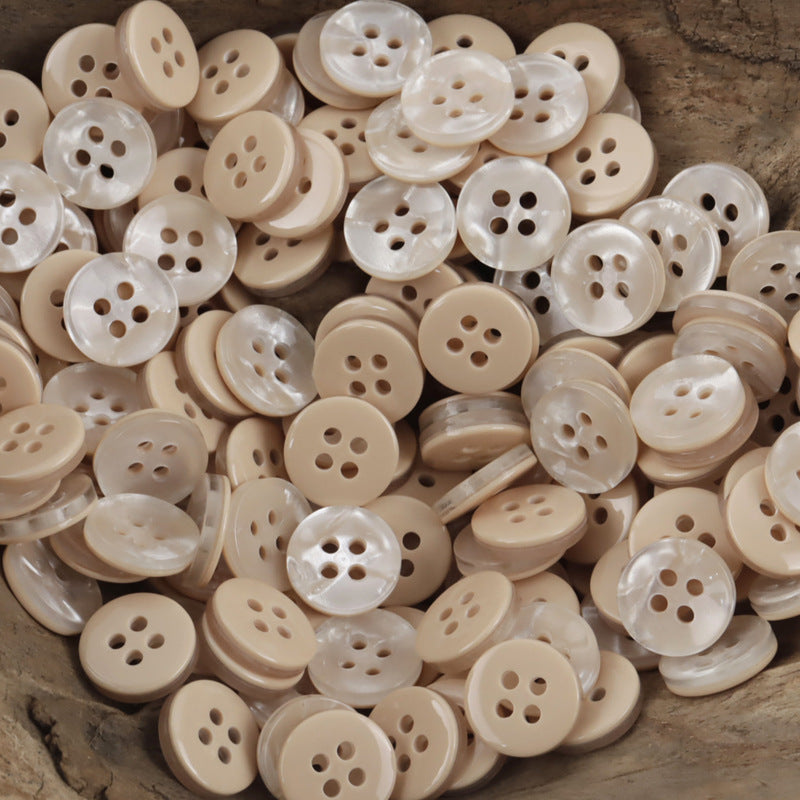 Round 11.5mm Candy-Colored Imitation Shell Resin Buttons 70pcs - Lots of Buttons
