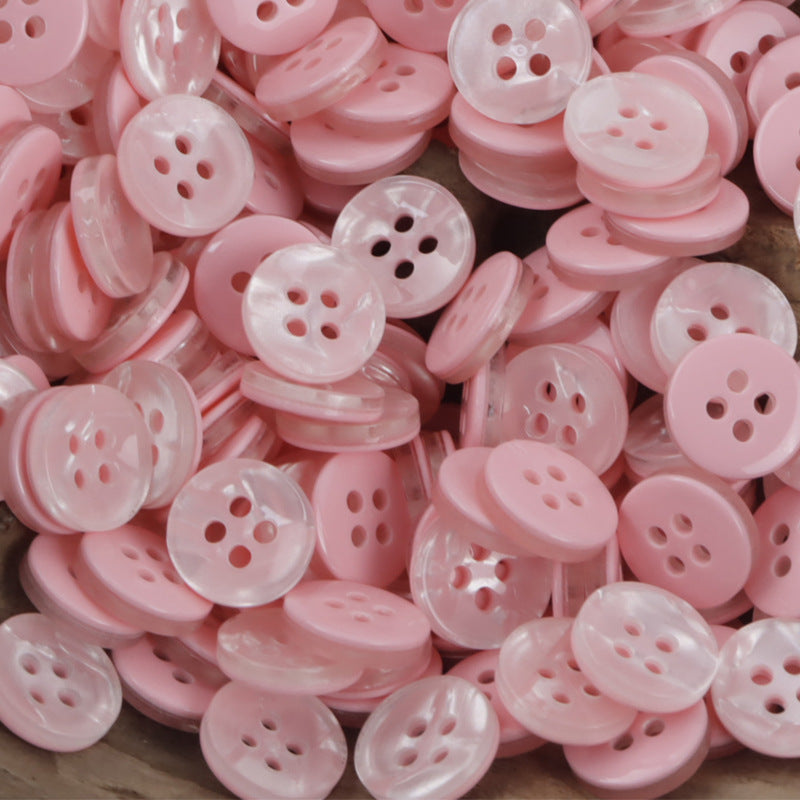 Round 11.5mm Candy-Colored Imitation Shell Resin Buttons 70pcs - Lots of Buttons
