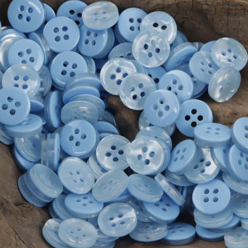 Round 11.5mm Candy-Colored Imitation Shell Resin Buttons 70pcs - Lots of Buttons