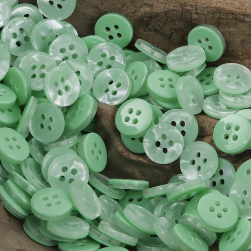 Round 11.5mm Candy-Colored Imitation Shell Resin Buttons 70pcs - Lots of Buttons