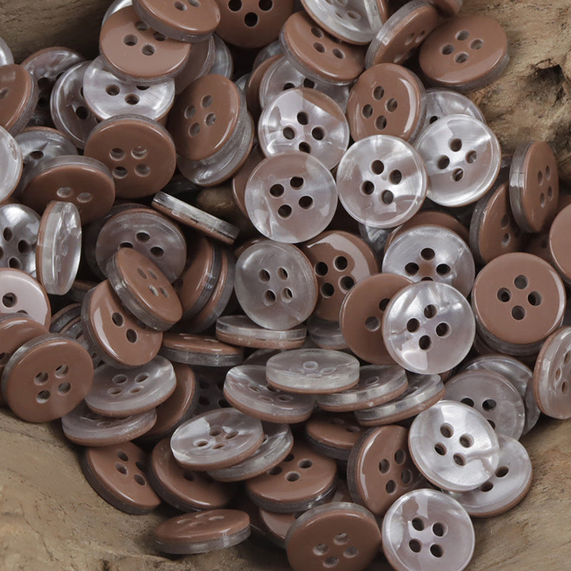 Round 11.5mm Candy-Colored Imitation Shell Resin Buttons 70pcs - Lots of Buttons