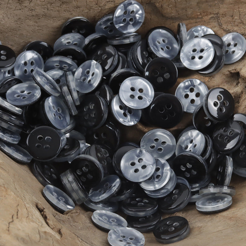 Round 11.5mm Candy-Colored Imitation Shell Resin Buttons 70pcs - Lots of Buttons