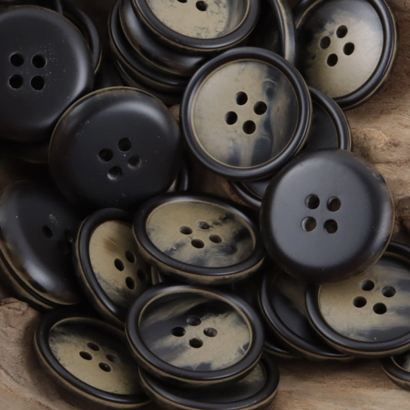 Gradient Light Khaki Round Resin Buttons for Coat Cufflinks 30pcs - Lots of Buttons