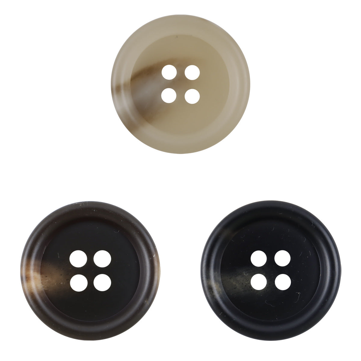 Round 4-Hole Khaki Resin Buttons for Coats Jackets 30pcs