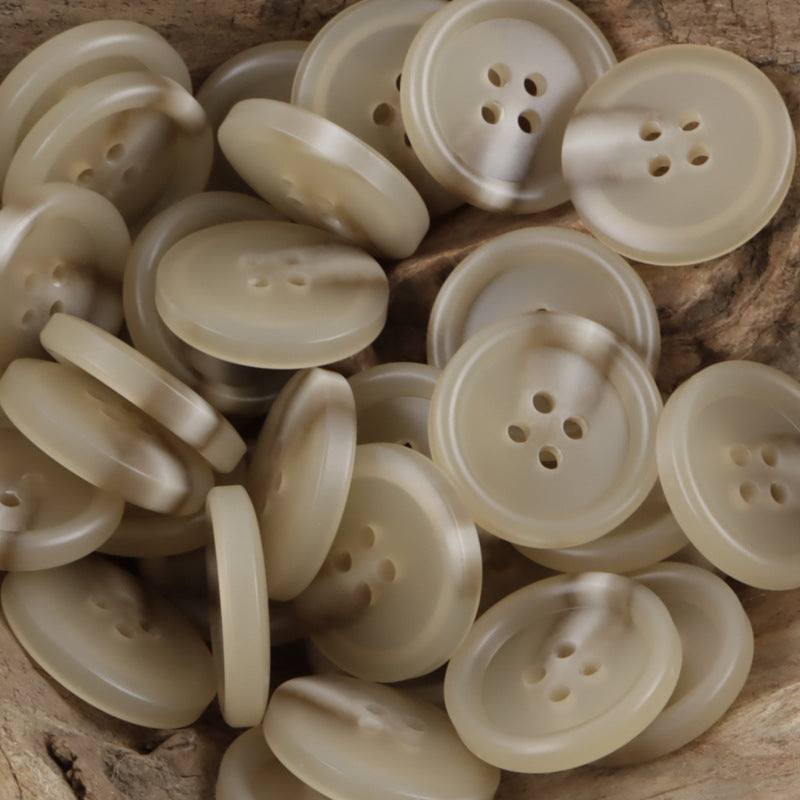 Round 4-Hole Khaki Resin Buttons for Coats Jackets 30pcs