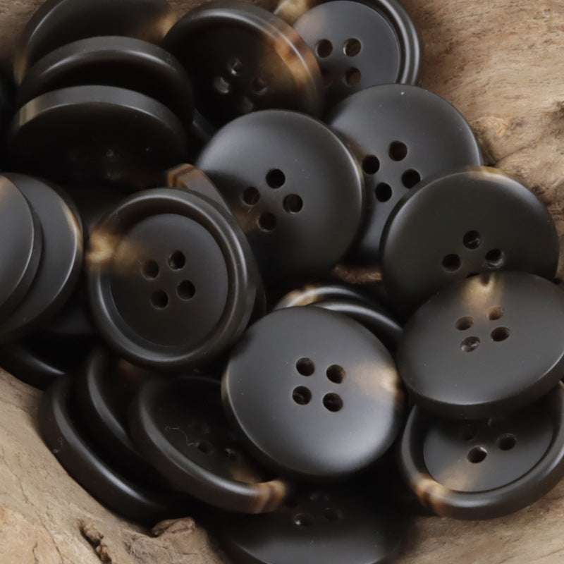 Round 4-Hole Khaki Resin Buttons for Coats Jackets 30pcs
