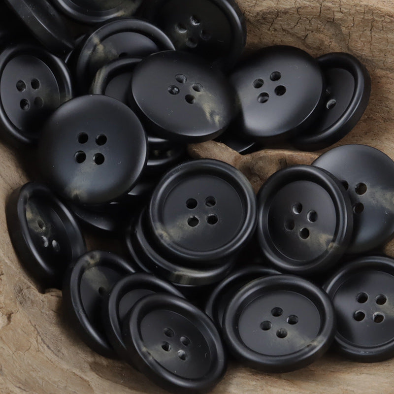 Round 4-Hole Khaki Resin Buttons for Coats Jackets 30pcs