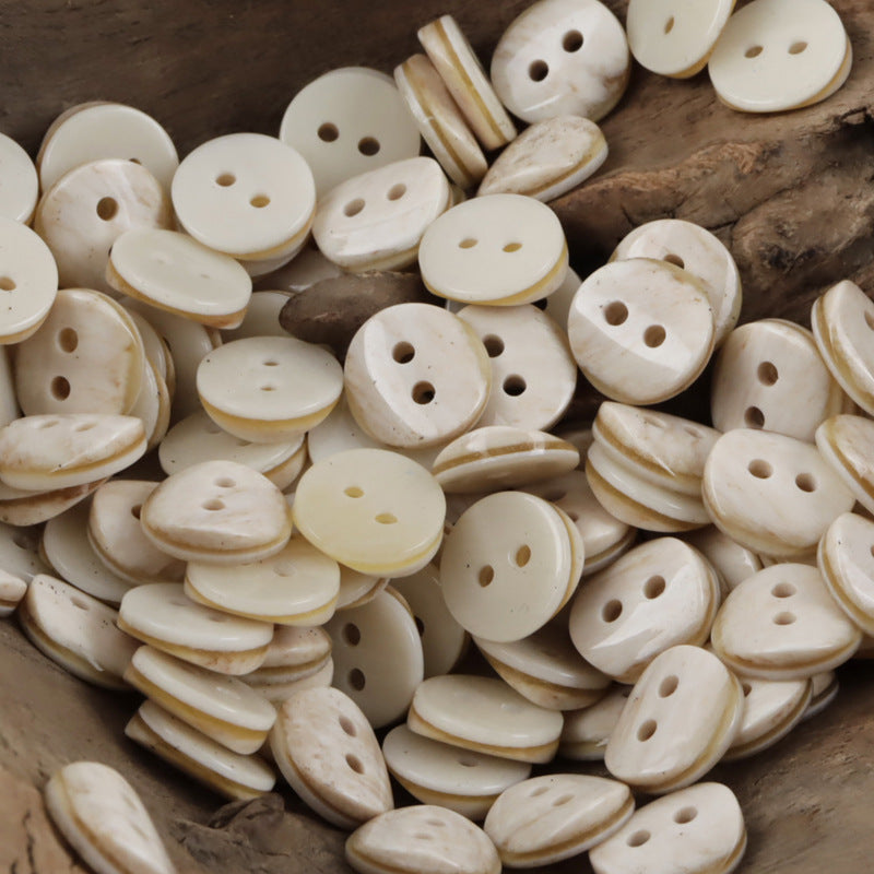 11.5mm Beige-Pink Oblique Cut 2-Hole Resin Shirt Buttons 80 Pack