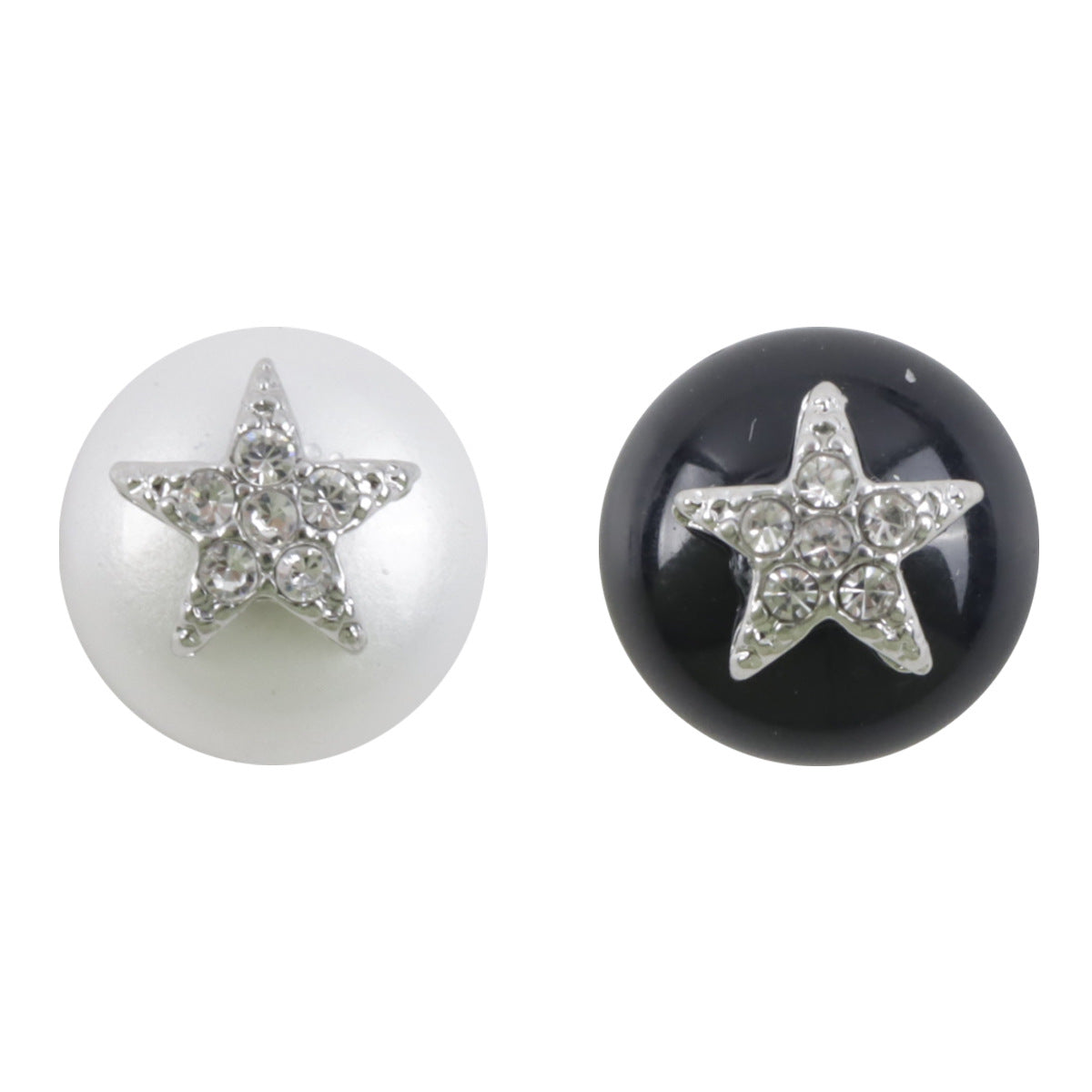 11.5mm Starfish Rhinestone-Inlaid Metal Resin Buttons 10pcs - Lots of Buttons