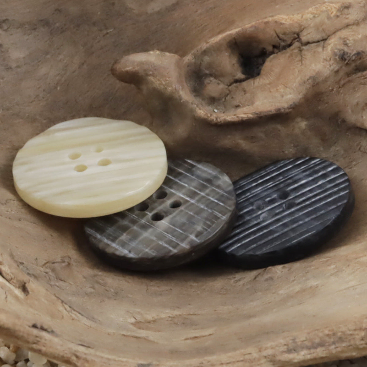 Flat Beveled Irregular Imitation Wood Grain Resin Buttons,20pcs - Lots of Buttons