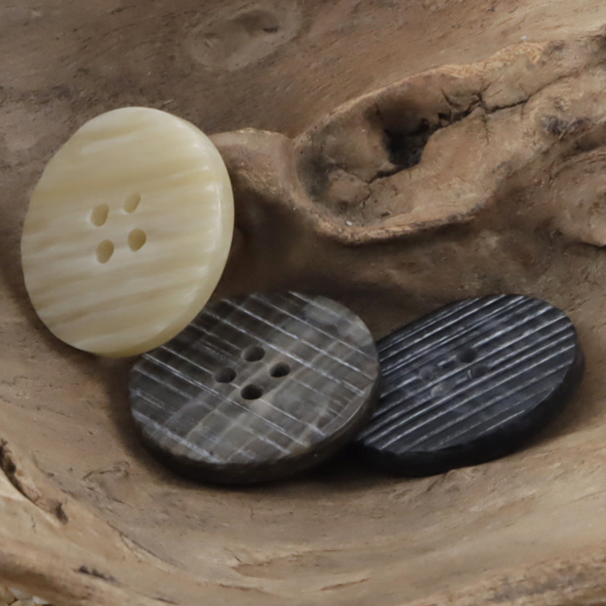 Flat Beveled Irregular Imitation Wood Grain Resin Buttons,20pcs - Lots of Buttons