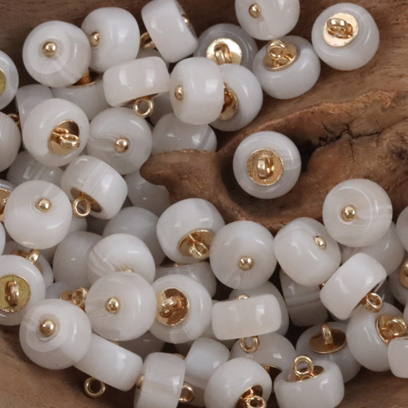 10mm Imitation Jade Resin Buttons for Chinese Qipao Hanfu Shirts - 10pcs - Lots of Buttons