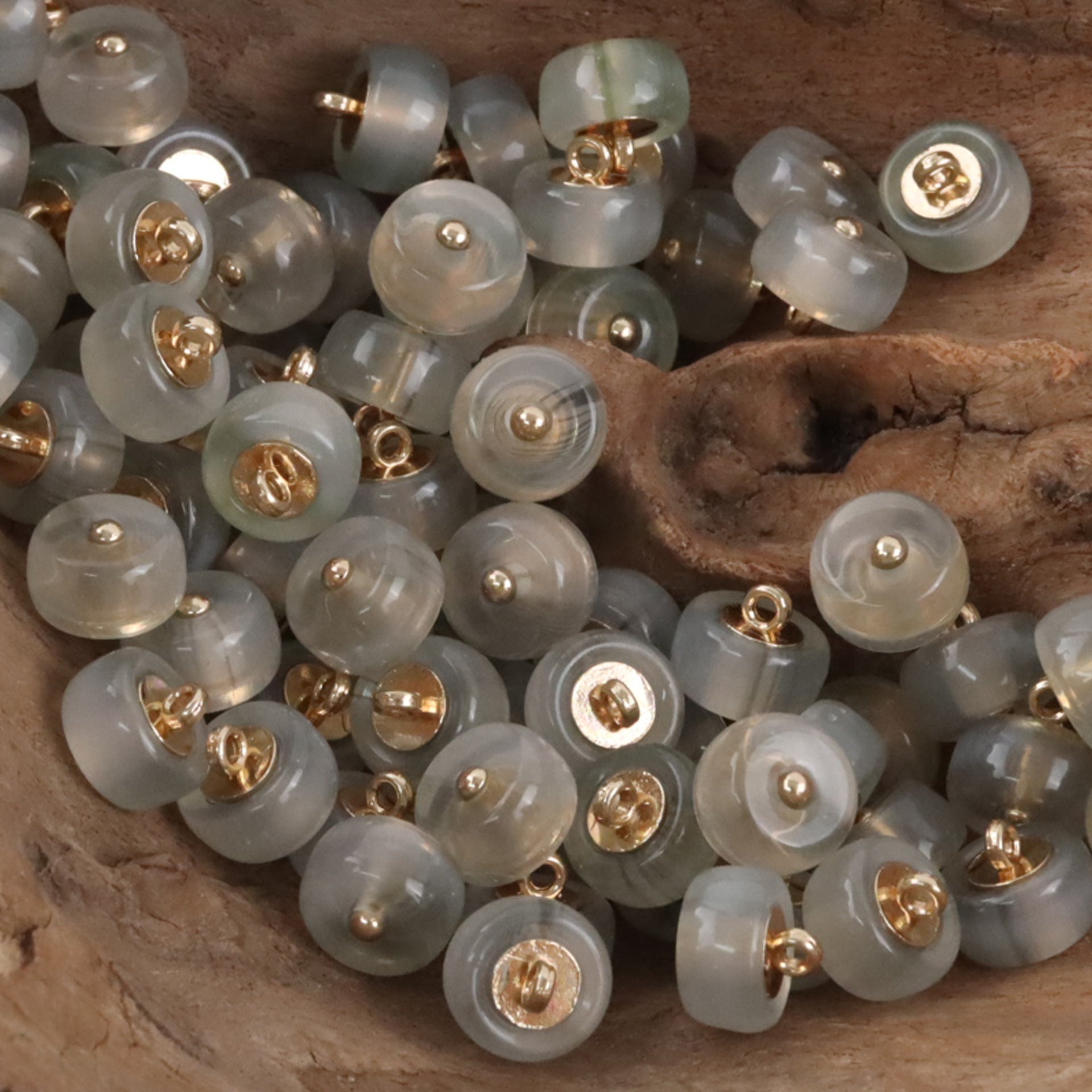 10mm Imitation Jade Resin Buttons for Chinese Qipao Hanfu Shirts - 10pcs - Lots of Buttons