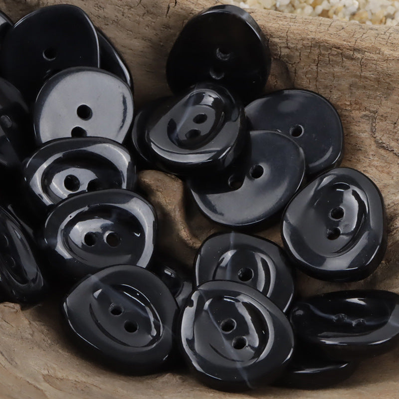 Irregular Triangular 2-Hole Resin Buttons for Knitted Hats 10pcs - Lots of Buttons