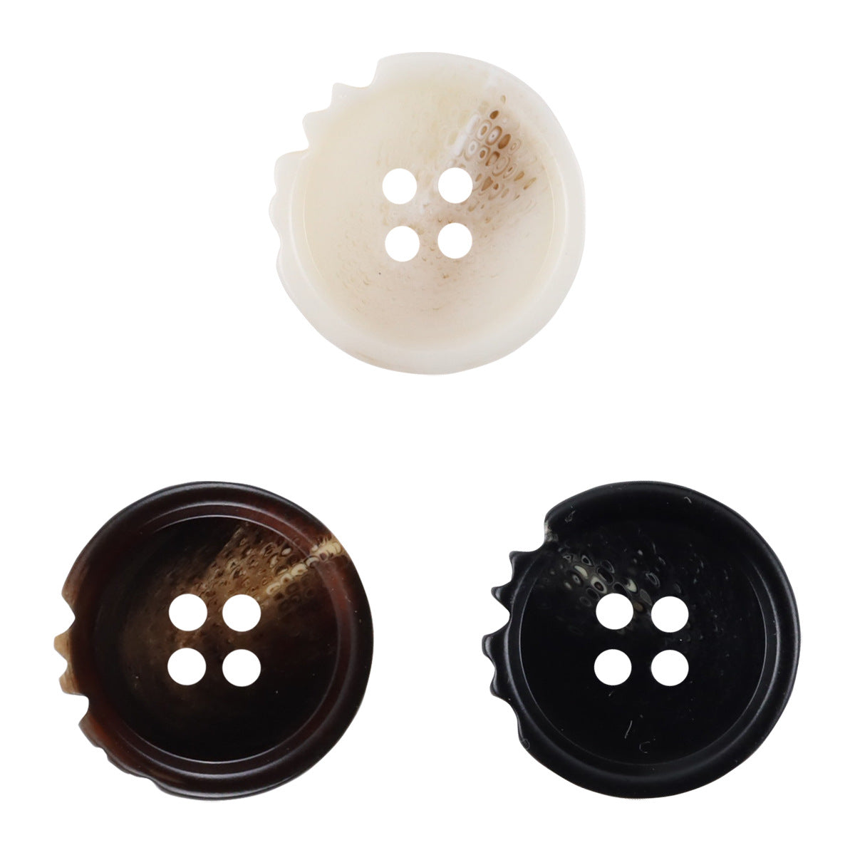 Beige Chipped Resin Buttons for Black Cardigans 30pcs - Lots of Buttons