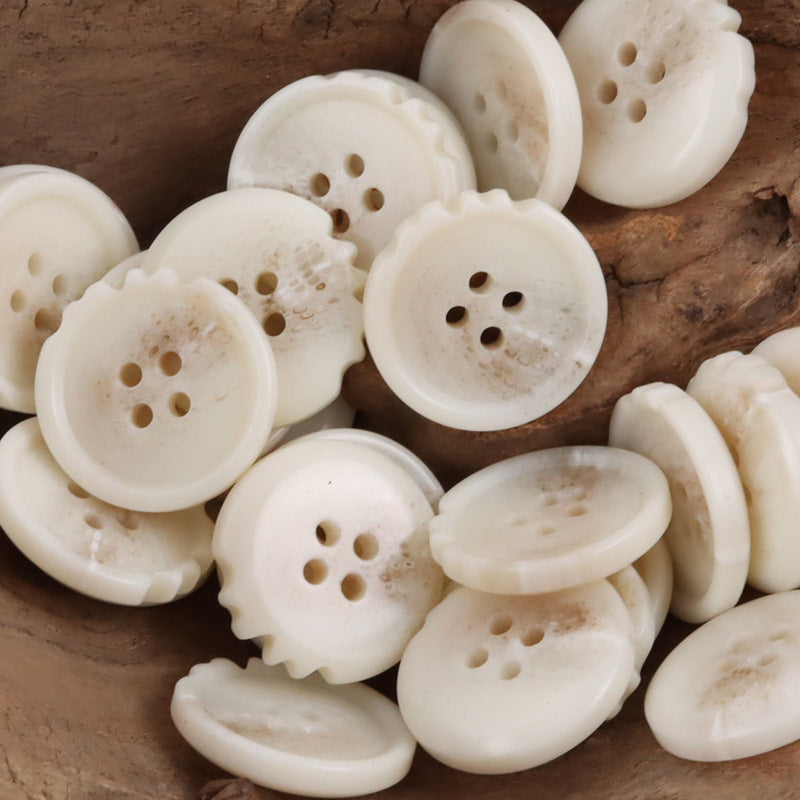 Beige Chipped Resin Buttons for Black Cardigans 30pcs - Lots of Buttons