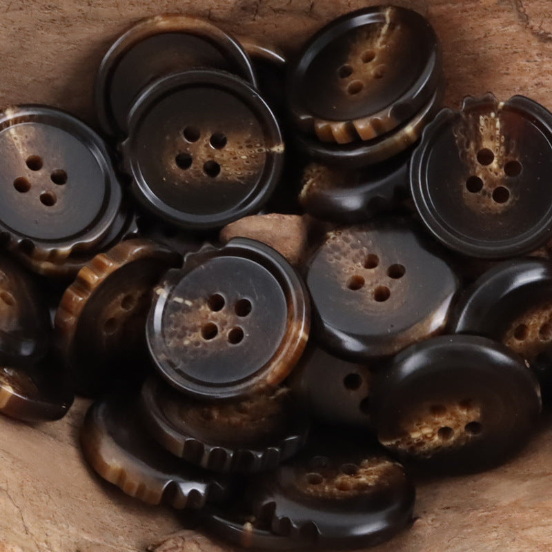 Beige Chipped Resin Buttons for Black Cardigans 30pcs - Lots of Buttons
