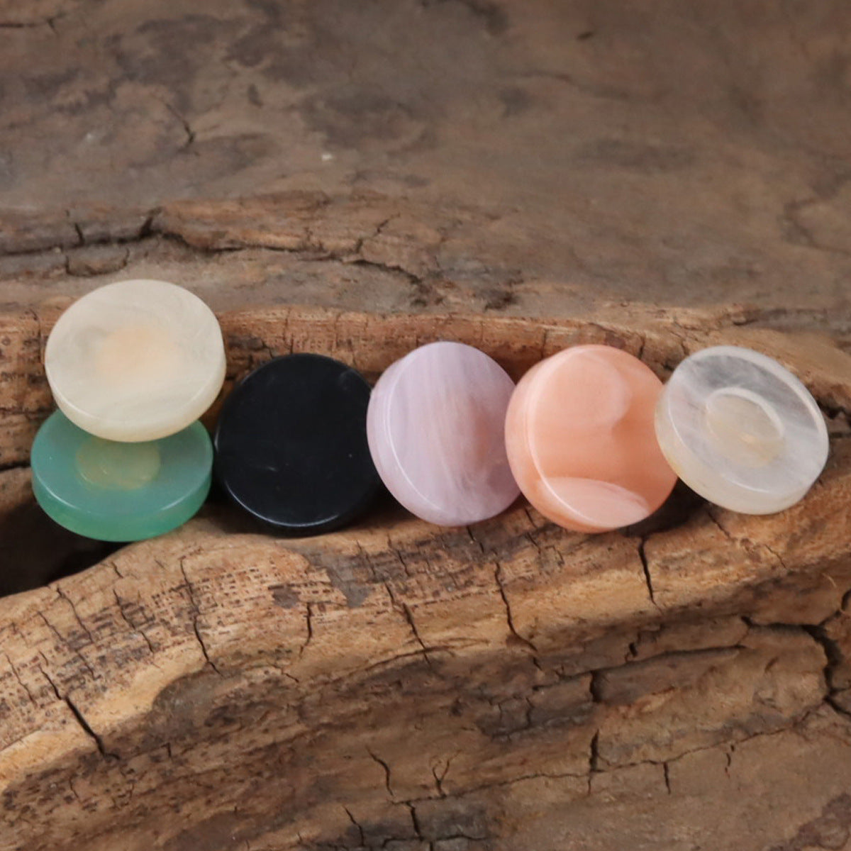 11.5mm Round Imitated Jade Resin Shank Buttons 30pcs - Lots of Buttons