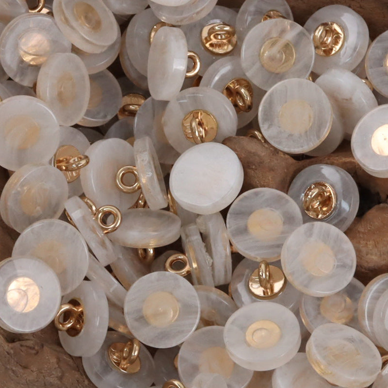 11.5mm Round Imitated Jade Resin Shank Buttons 30pcs - Lots of Buttons