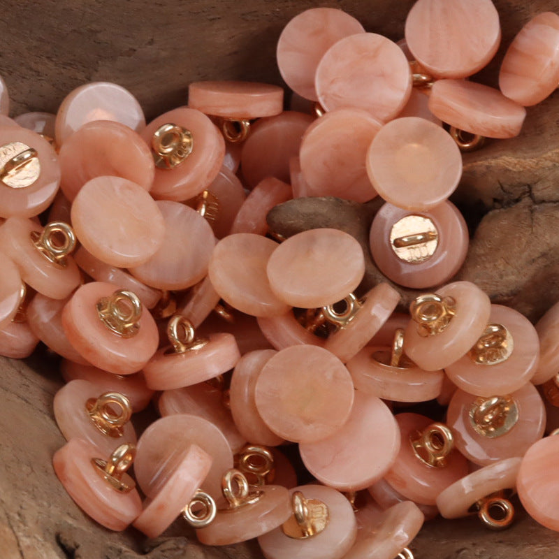 11.5mm Round Imitated Jade Resin Shank Buttons 30pcs - Lots of Buttons