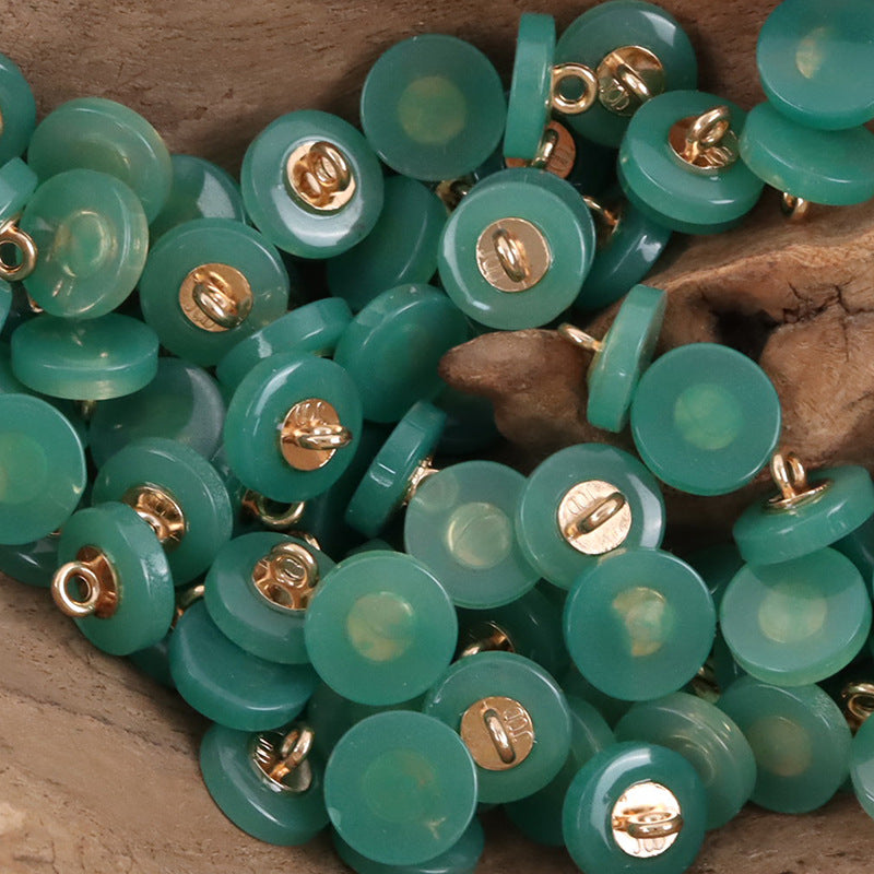 11.5mm Round Imitated Jade Resin Shank Buttons 30pcs - Lots of Buttons