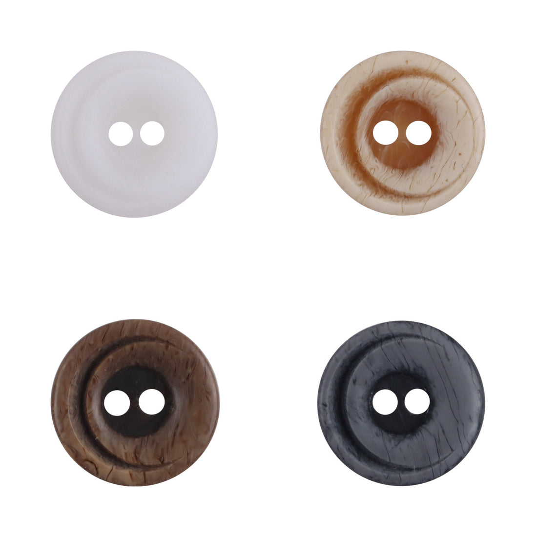 11.5mm Gradient Crescent 2-Hole Resin Buttons 50pcs - Lots of Buttons