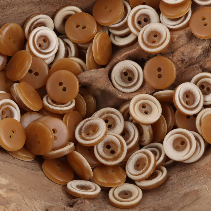 11.5mm Gradient Crescent 2-Hole Resin Buttons 50pcs - Lots of Buttons